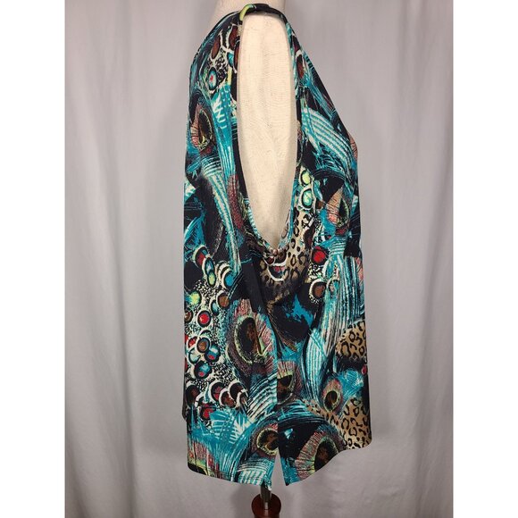 Drapers Studio Long Sleeves Womens Shirt Top 2 Piece Set Peacock Size L A100 - Picture 4 of 14